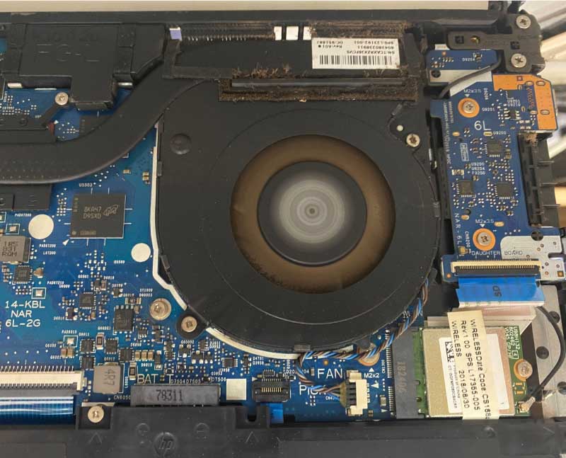 Laptop fan loud sound when spinning
