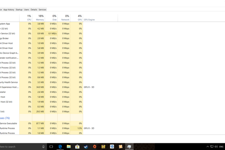 multi apps running in task manager