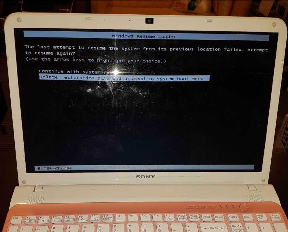 sony vaio automatic repair loop boot failed
