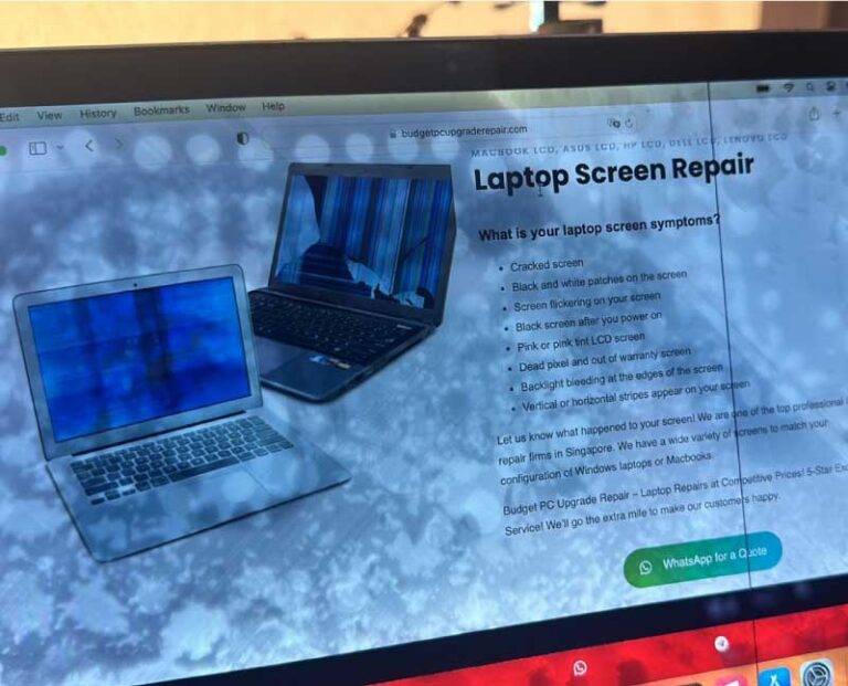 Laptop water spillage on screen